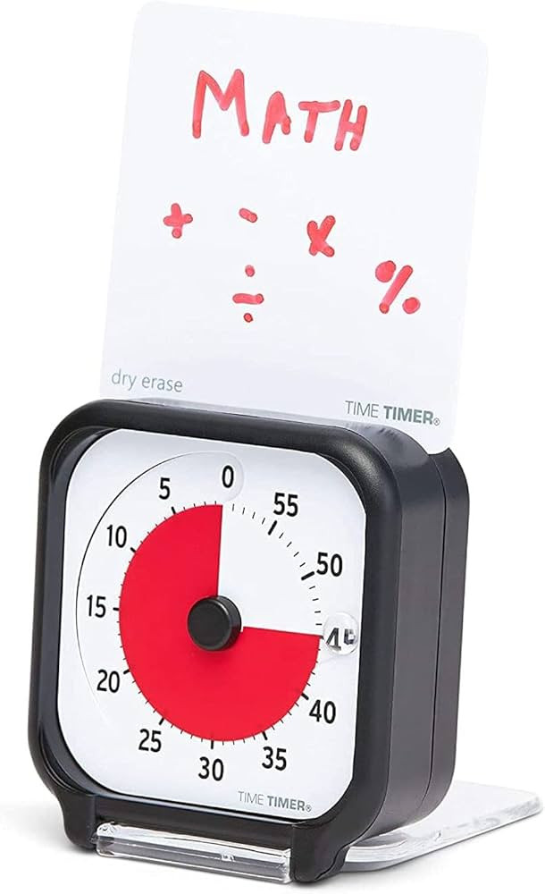 Time Timer 3 inch Visual Timer — 60 Minute Kids Desk Countdown Clock with Dry Erase Activity Ca... | Amazon (US)