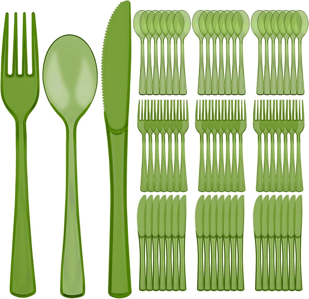 75 PCS Plastic Silverware Disposable Silverware Heavy Duty Utensil Sets 25 Of Each Forks Knives &... | Amazon (US)