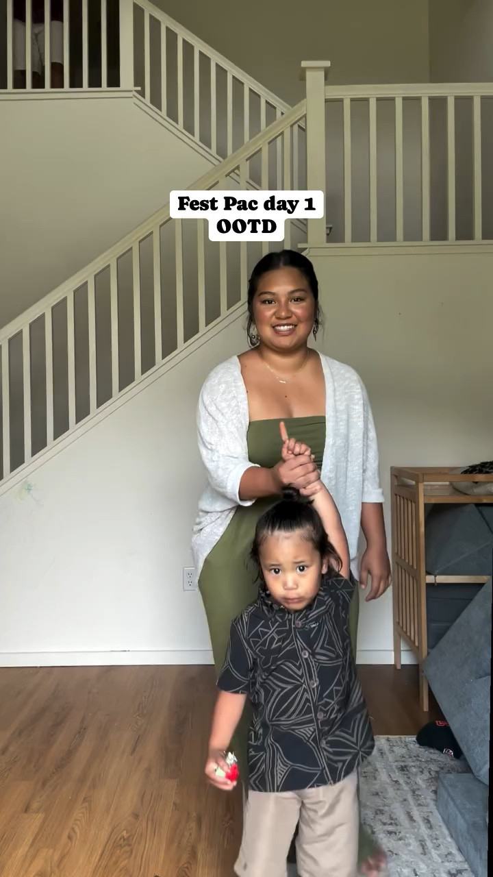 My green jumpsuit is linked below! I’m wearing an XL. 
My son’s shirt is from Tanoa Hawaii 🥥
#motherandson #ootd #micronesian #pacificislander