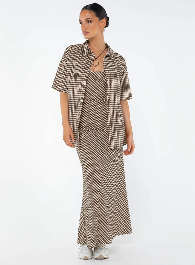 Otillie Maxi Set Brown / White | Princess Polly US