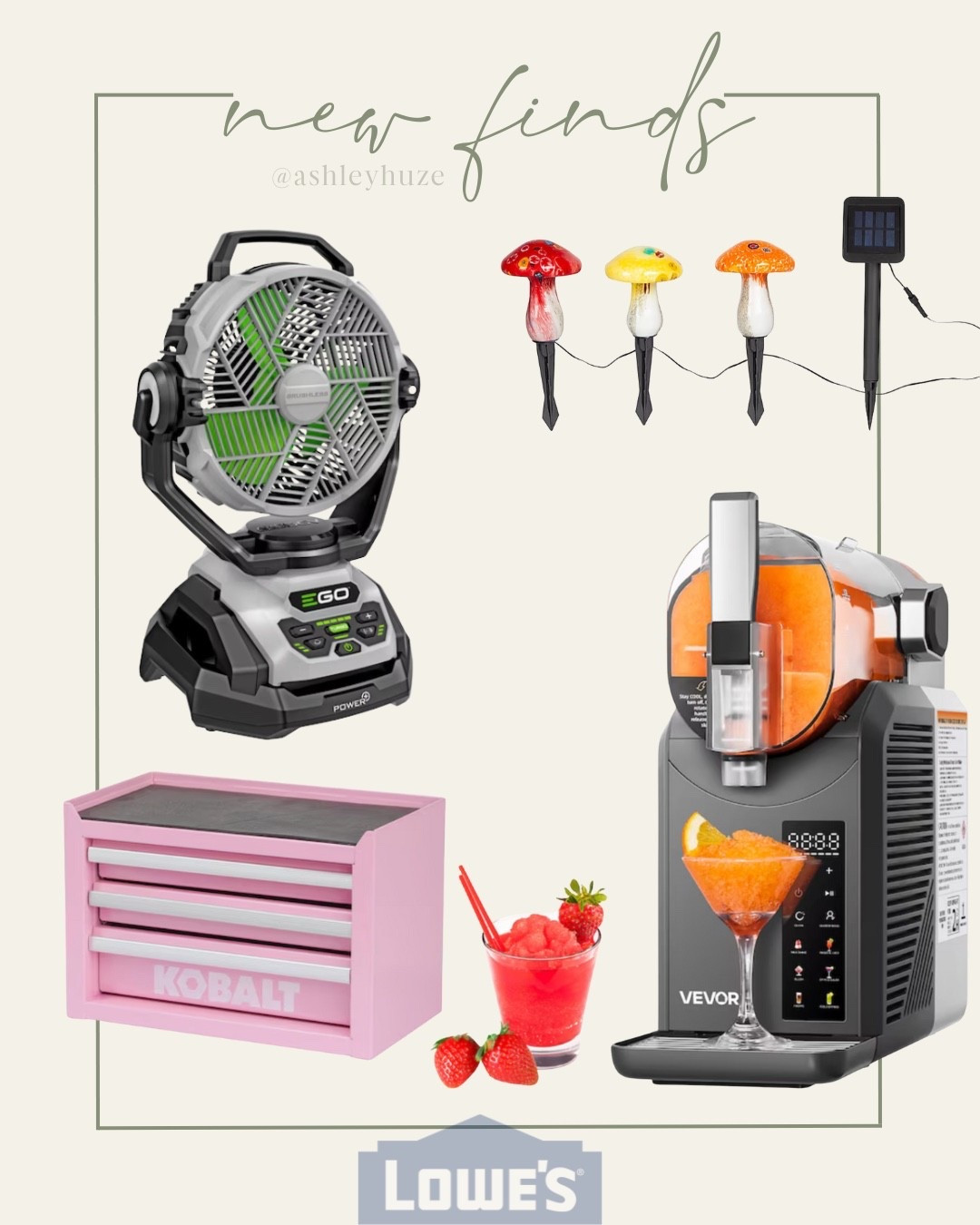 I partnered with @loweshomeimprovement to share some new finds! 

Portable fan, sushi machine, mushroom outdoor lights, pink kobalt tool chest
#lowespartner
#ad

#LTKHome #LTKSaleAlert #LTKSeasonal