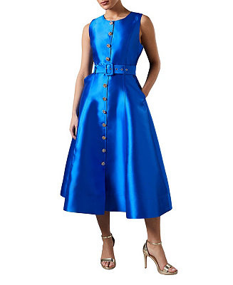 Women's Button Through Belted Prom Dress | Macy's