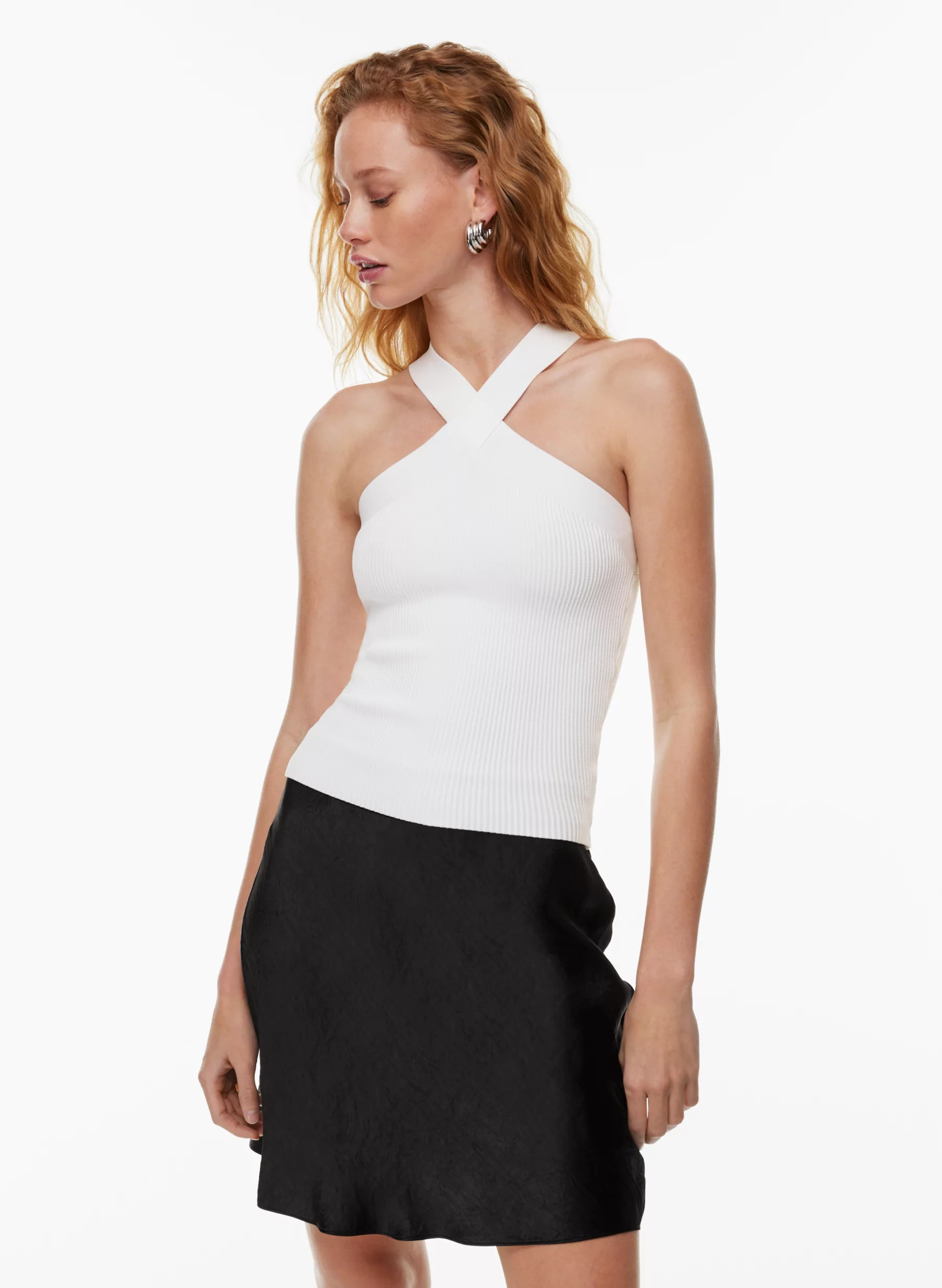 SCULPT KNIT CRISS CROSS TANK | Aritzia