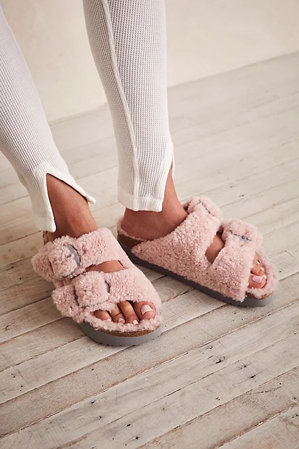 Arizona Teddy Shearling Birkenstocks by Birkenstock at Free People, Crystal Rose, EU 37 | Free People (Global - UK&FR Excluded)