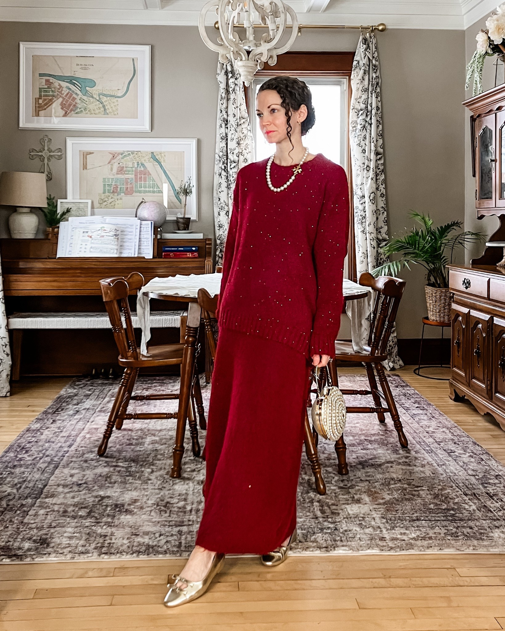 Sweater knit set for Valentine’s Day!
Burgundy sweater knit top and skirt from Chicwish. 
Necklace from Tory Burch (linking this year’s version, mine is old). 
Heart purse from Chicwish. 
Gold leather ballet flats from C.Paravano. 
Petite outfit. Classic outfit. Modest outfit. Valentine’s outfit. Winter outfit  

#LTKValentine #LTKOver40 #LTKgrwm