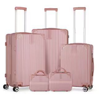 HIKOLAYAE 5-Piece Myrtle Springs Nested Hardside Luggage Set in Elegant Rosegold TSA Compliant CW... | The Home Depot