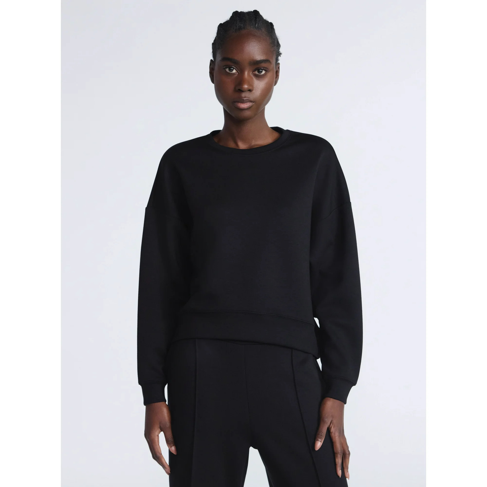Scoop Women's and Women's Plus New Scubaknit Cropped Sweatshirt with Drop Sleeves, Sizes XS-4X | Walmart (US)