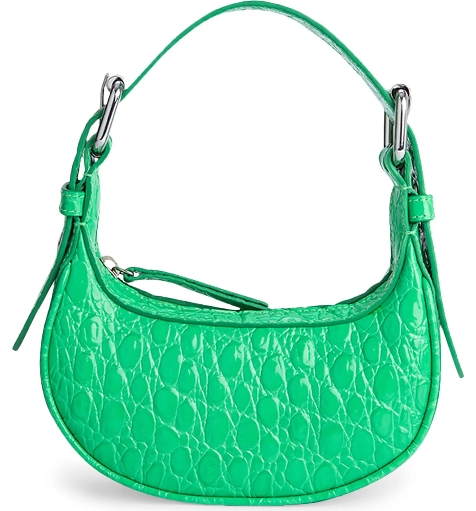 By Far Mini Soho Croc Embossed Leather Top Handle Bag | Nordstrom | Nordstrom