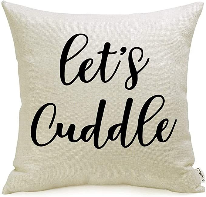 Meekio Farmhouse Pillow Covers with Let’s Cuddle Quote 18" x 18" for Farmhouse Bedding Décor H... | Amazon (US)