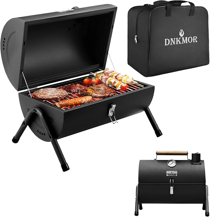 Portable Charcoal Grill, Tabletop Outdoor Barbecue Smoker, Small BBQ Grill for Outdoor Cooking Ba... | Amazon (US)
