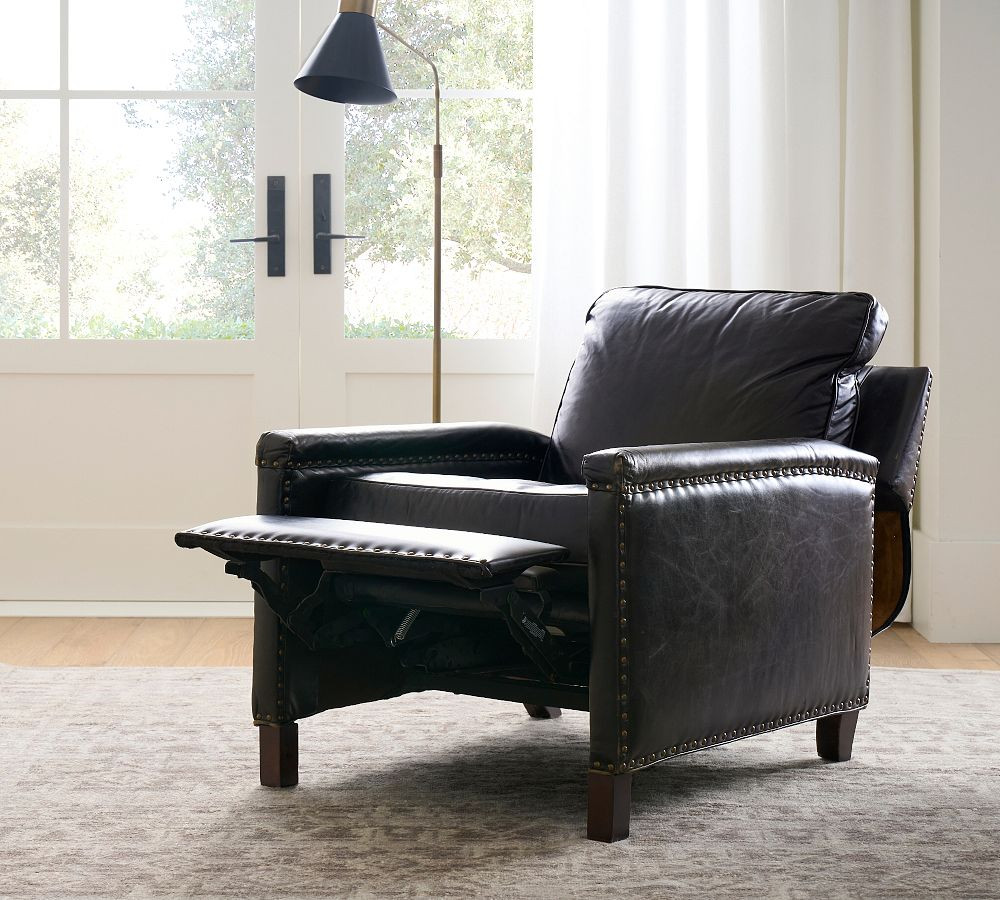 Tyler Leather Square Arm Recliner | Pottery Barn (US)