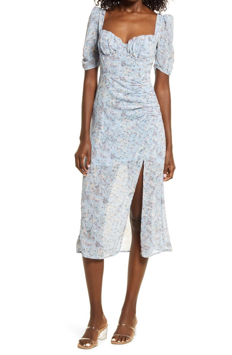 Floral Milkmaid Midi Dress | Nordstrom