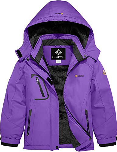 GEMYSE Girl's Waterproof Ski Snow Jacket Windproof Winter Jacket with Hood | Amazon (US)