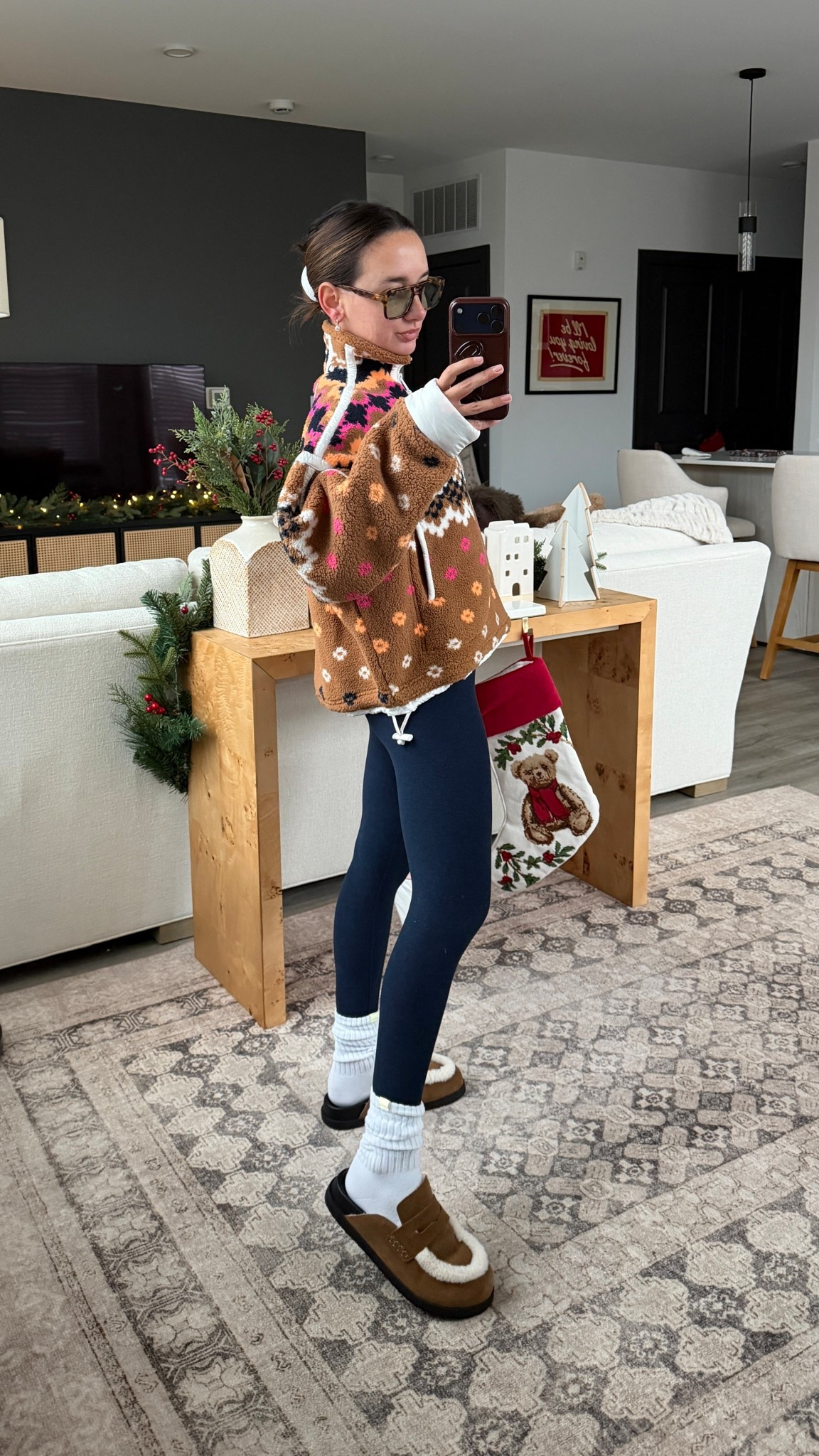 Pilates outfit! Obsessed with this fleece it’s so warm and just as fuzzy on the inside! I got a small! Pilates socks are OliRosee