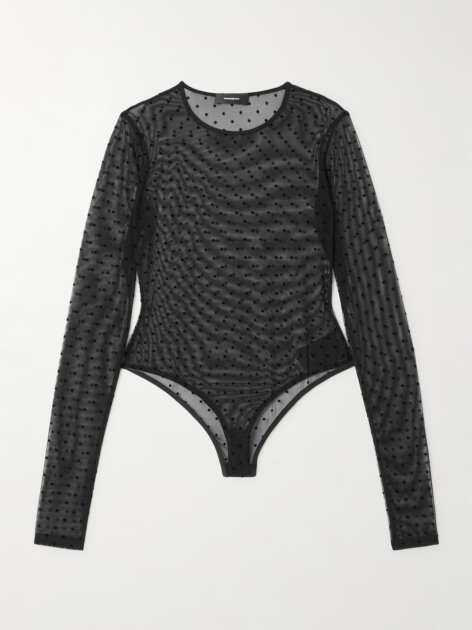 Flocked stretch-tulle bodysuit | NET-A-PORTER (US)