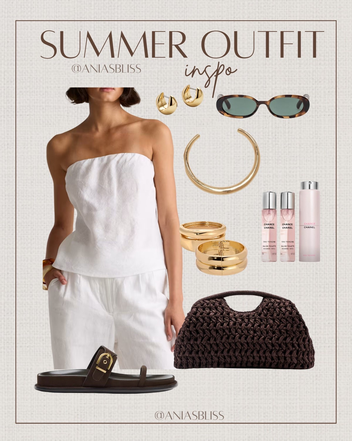 Summer outfit, white linen top and pants, chunky statement jewelry, choker, bangles, chocolate brown accessories, summer sandals

#LTKSaleAlert #LTKSummerEdit #LTKTravel