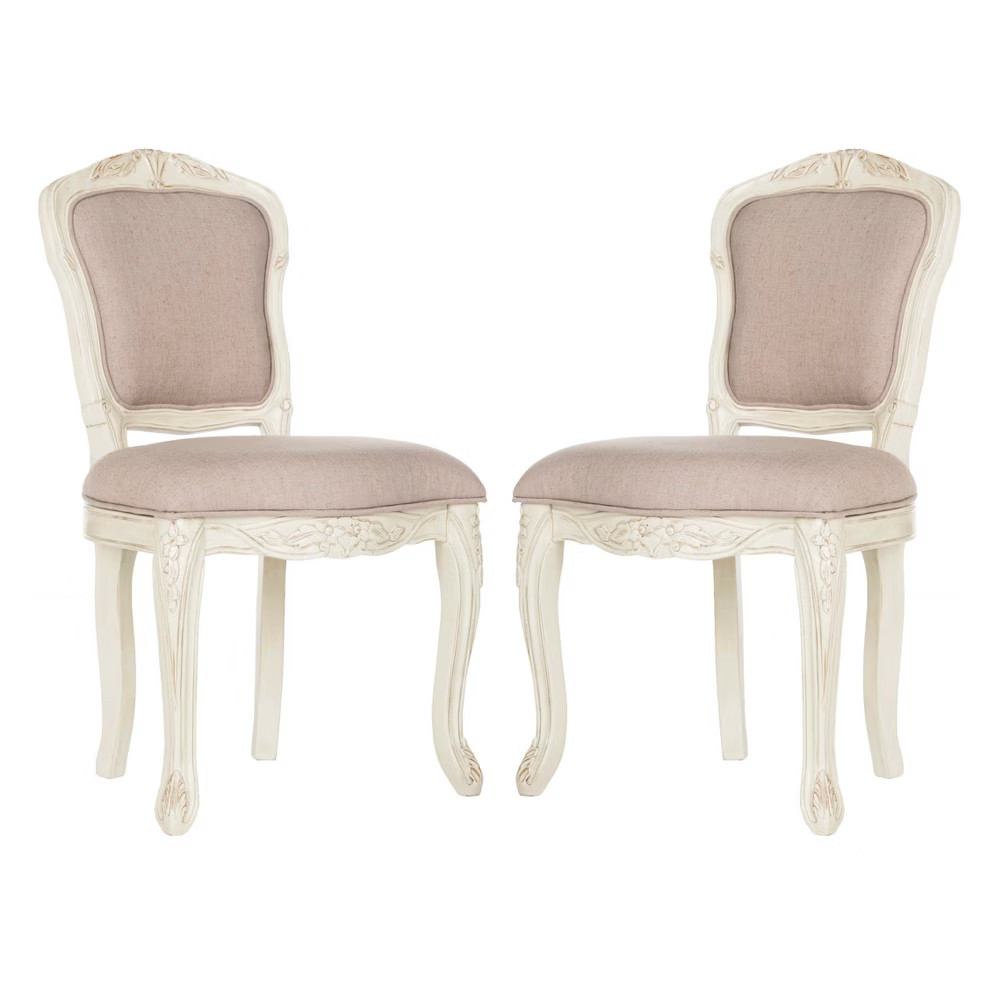 Dining Chairs Taupe (Brown) Vintage White - Safavieh | Target