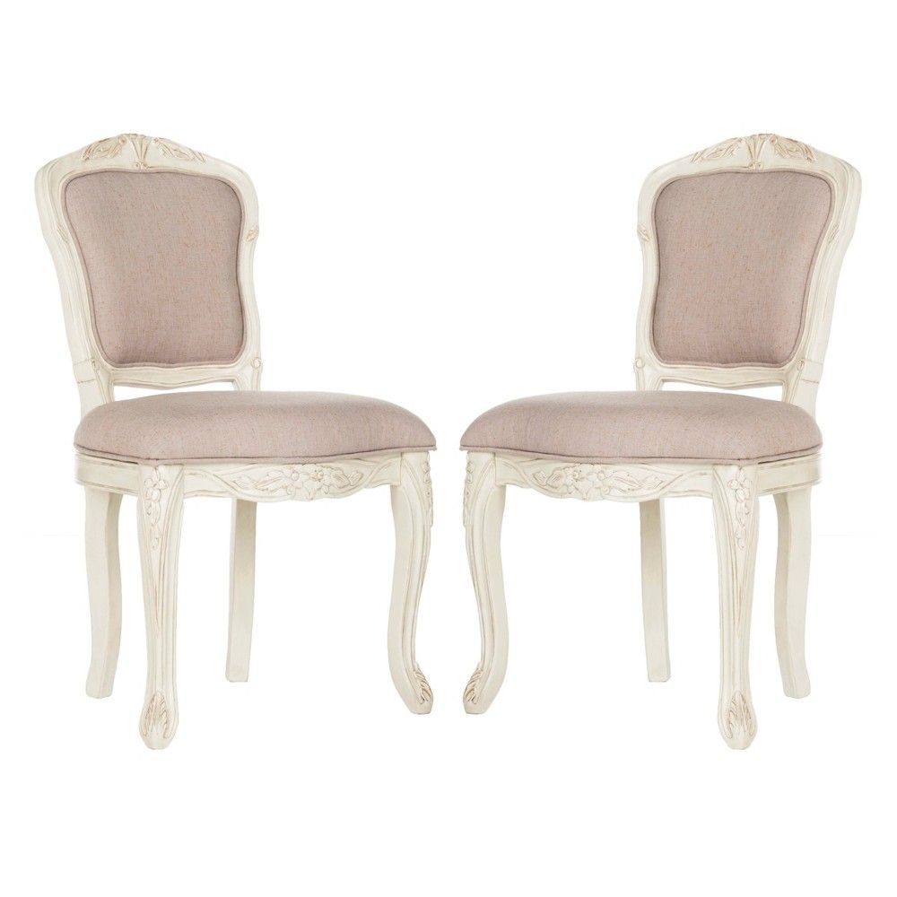Dining Chairs Taupe (Brown) Vintage White - Safavieh | Target