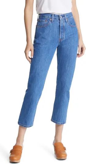 501® High Waist Raw Crop Straight Leg Jeans | Nordstrom