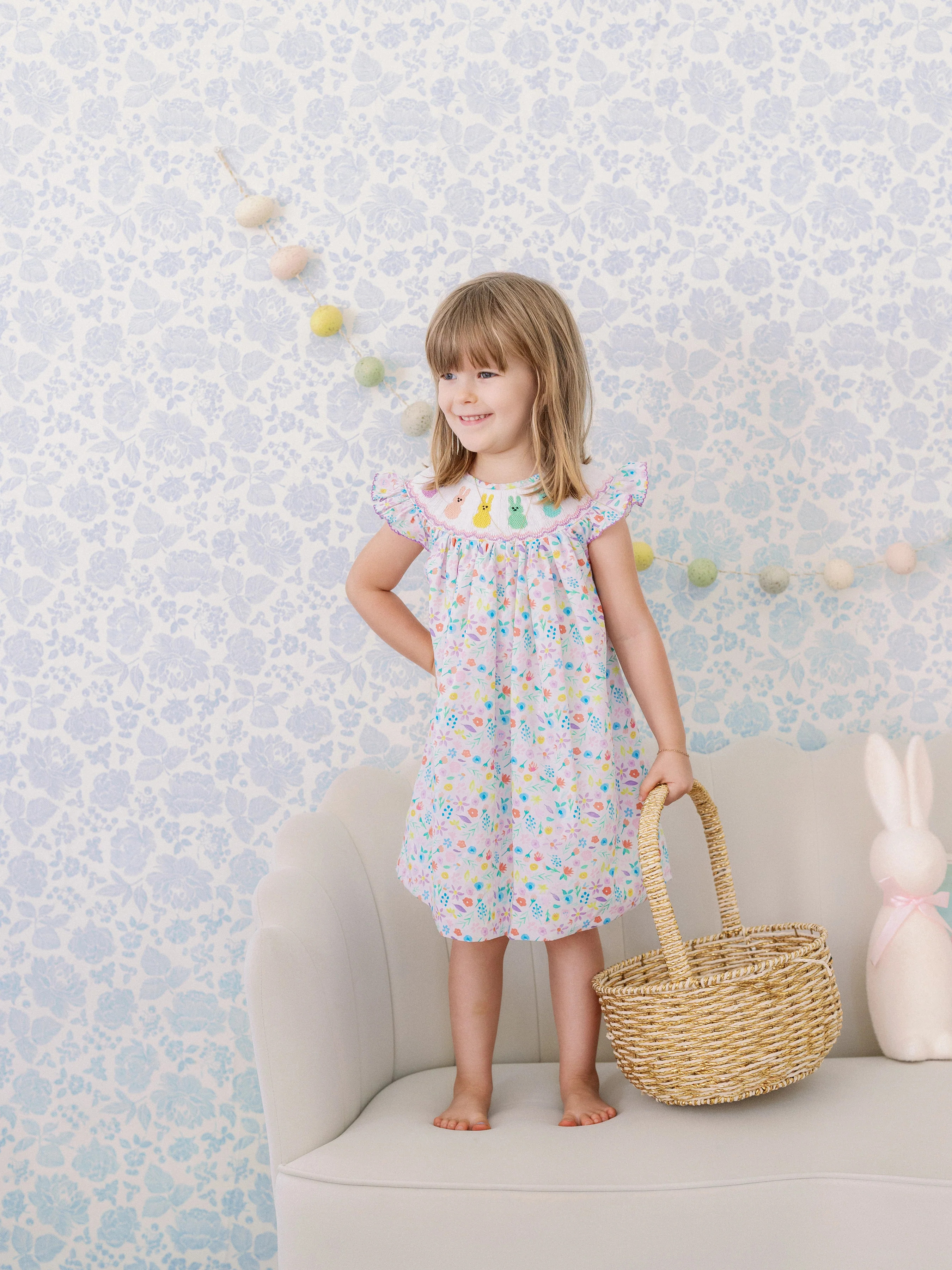 Serenity Bunny Smocked Dress | Poppy Kids Co