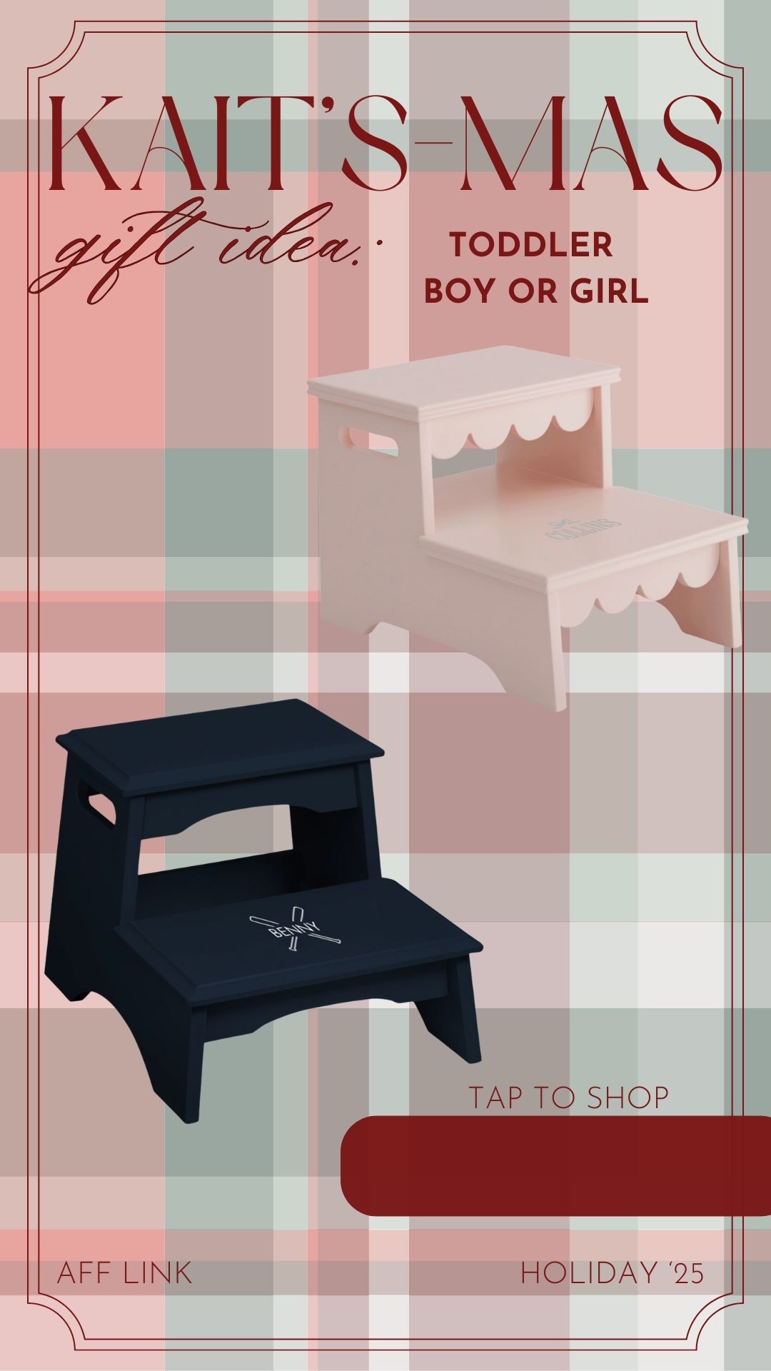 personalized step stool for your mini! We got Collins this last Christmas 🫶🏻 perfect practical gift for toddlers and can be personalized with their name 🫶🏻

#LTKKids #LTKFindsUnder100 #LTKGiftGuide