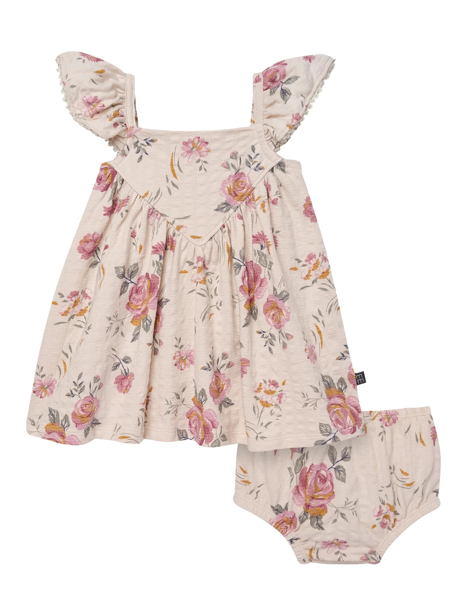 Modern Moments by Gerber Baby Girl Flutter Sleeve Dress and Diaper Cover Outfit Set, 2-Piece, Siz... | Walmart (US)