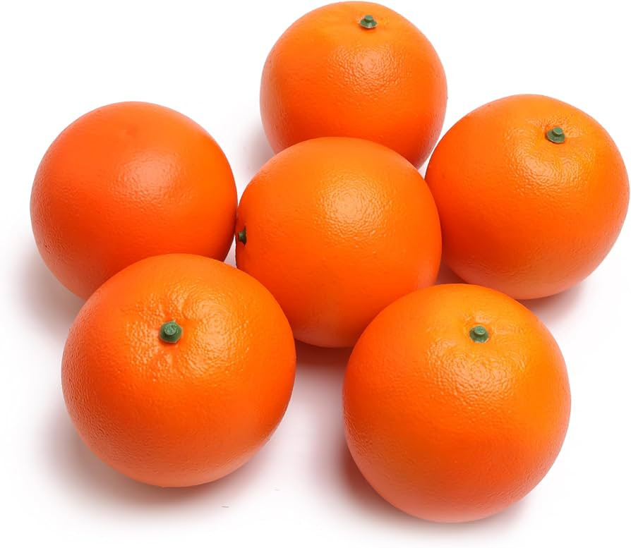 6PCS Simulation Fruit Orange, Yellow Simulation Orange, Plastic Fruit Decorative Fruit Bowl, Tabl... | Amazon (US)