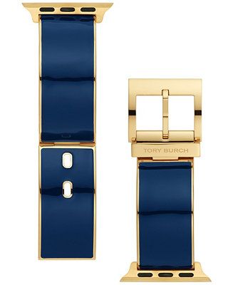 Tory Burch Women's Interchangeable Blue & Gold-Tone Stainless Steel Band for Apple Watch, 38mm/40... | Macys (US)