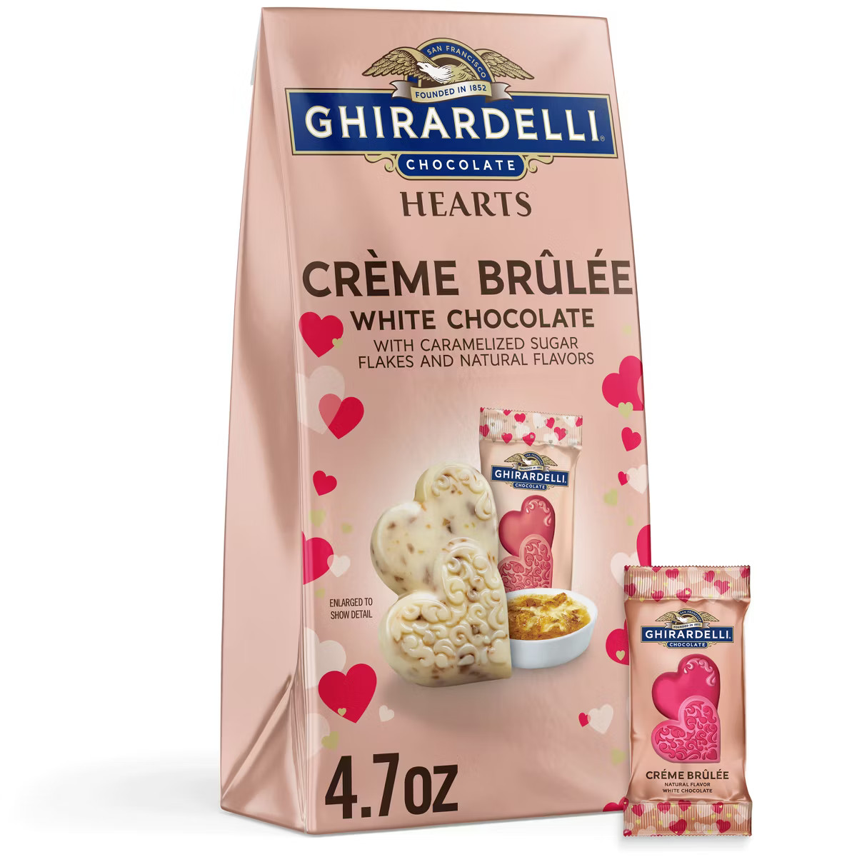 Ghirardelli Valentine's White Chocolate Créme Brulee Hearts Bag - 4.7oz | Target