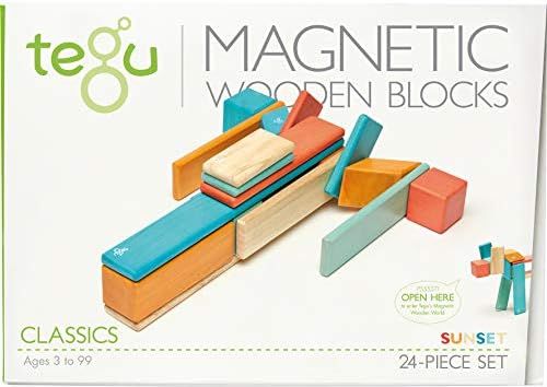 24 Piece Tegu Magnetic Wooden Block Set, Sunset | Amazon (US)
