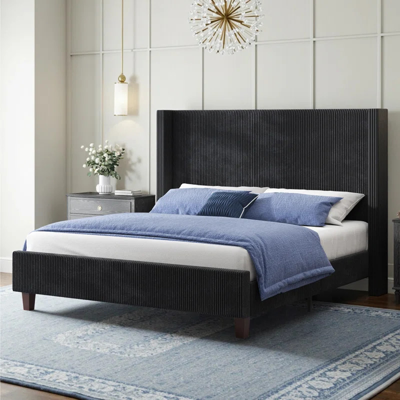 Wauseon Corduroy Upholstered Bed | Wayfair North America
