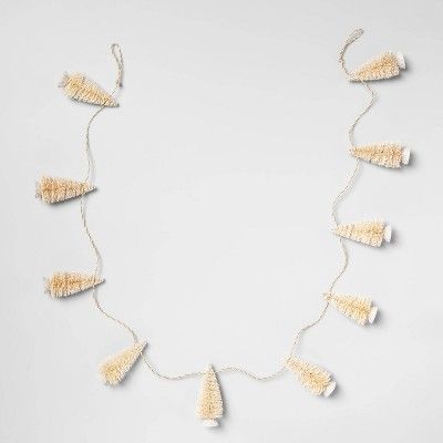 72" x 2.7" Bottle Brush Christmas Tree Garland White/Gold - Opalhouse™ | Target