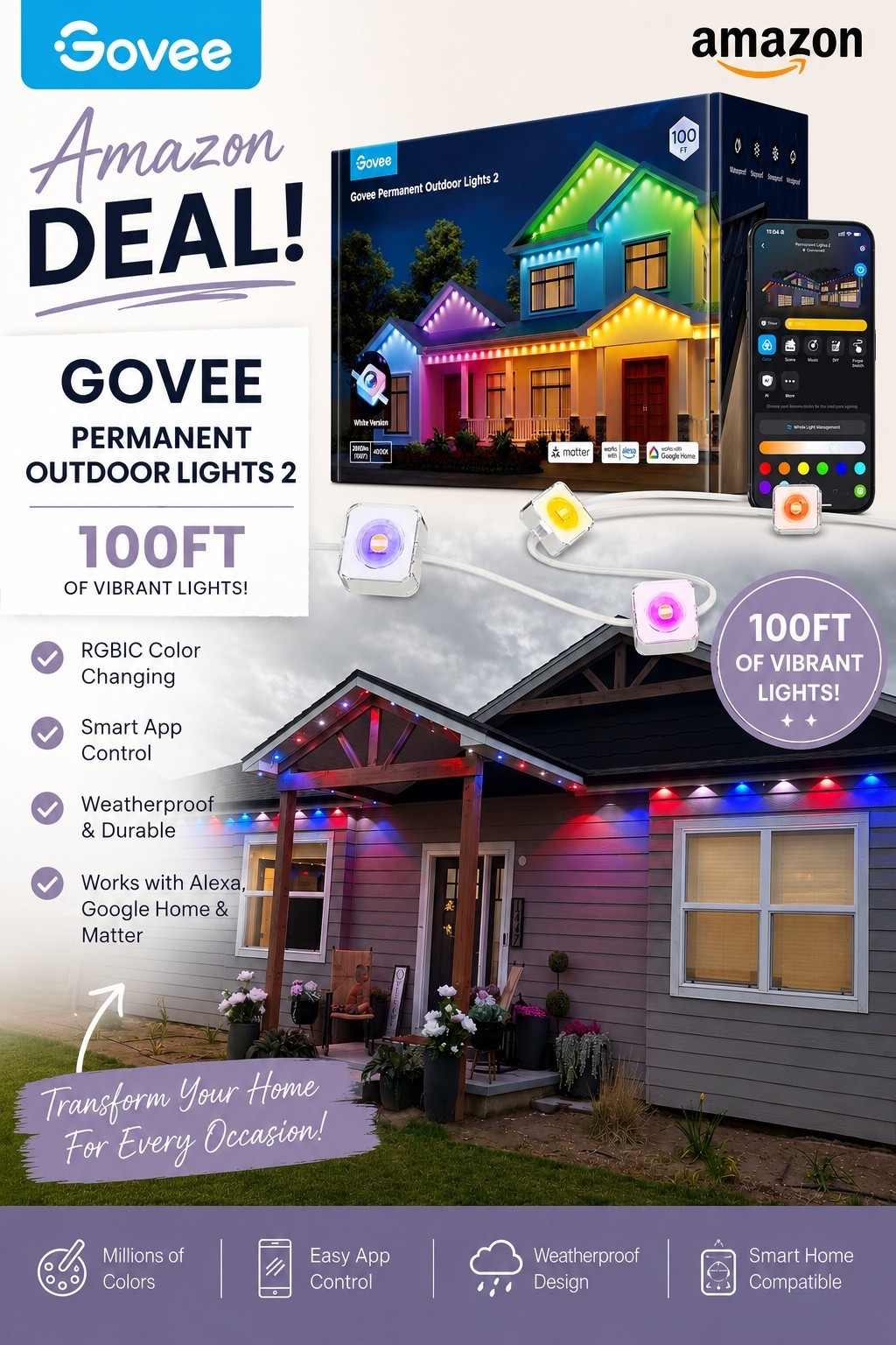 ✨ Amazon Deal Alert! ✨

These Govee Permanent Outdoor Lights are one of our favorite home upgrades! They look amazing year-round, are app-controlled, and make decorating for every season so easy.

🛒 Grab them while they’re on deal before the price is gone! Link is in my LTK. 🤍

#LTKHome #LTKSaleAlert #LTKU
