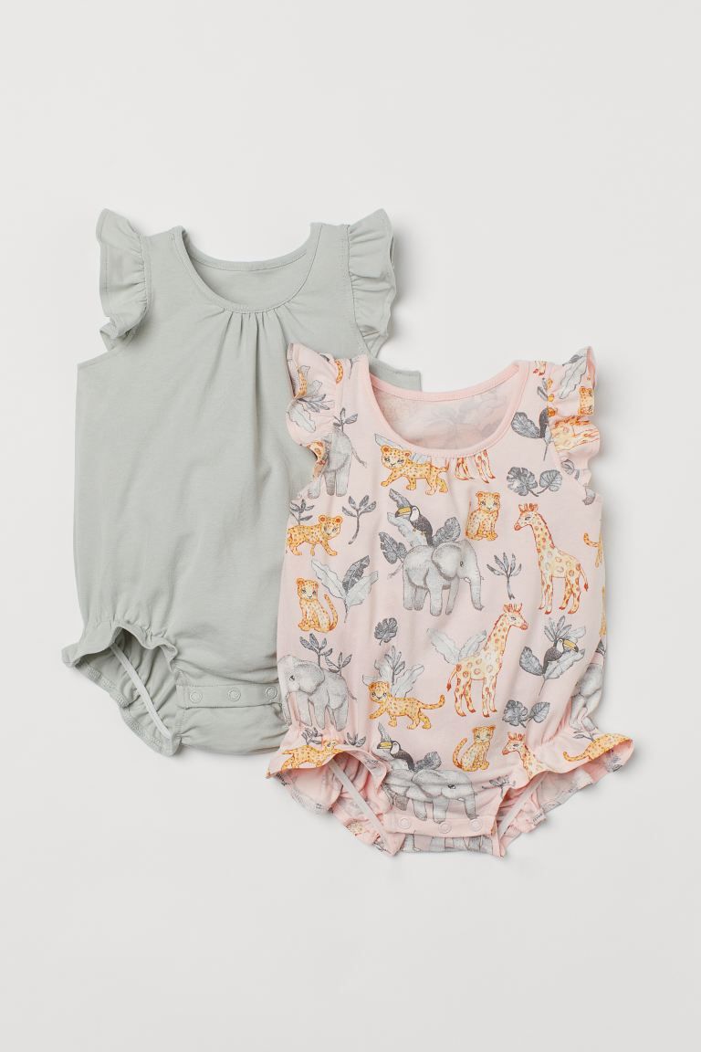 2-pack Ruffle-trim Bodysuits | H&M (US + CA)