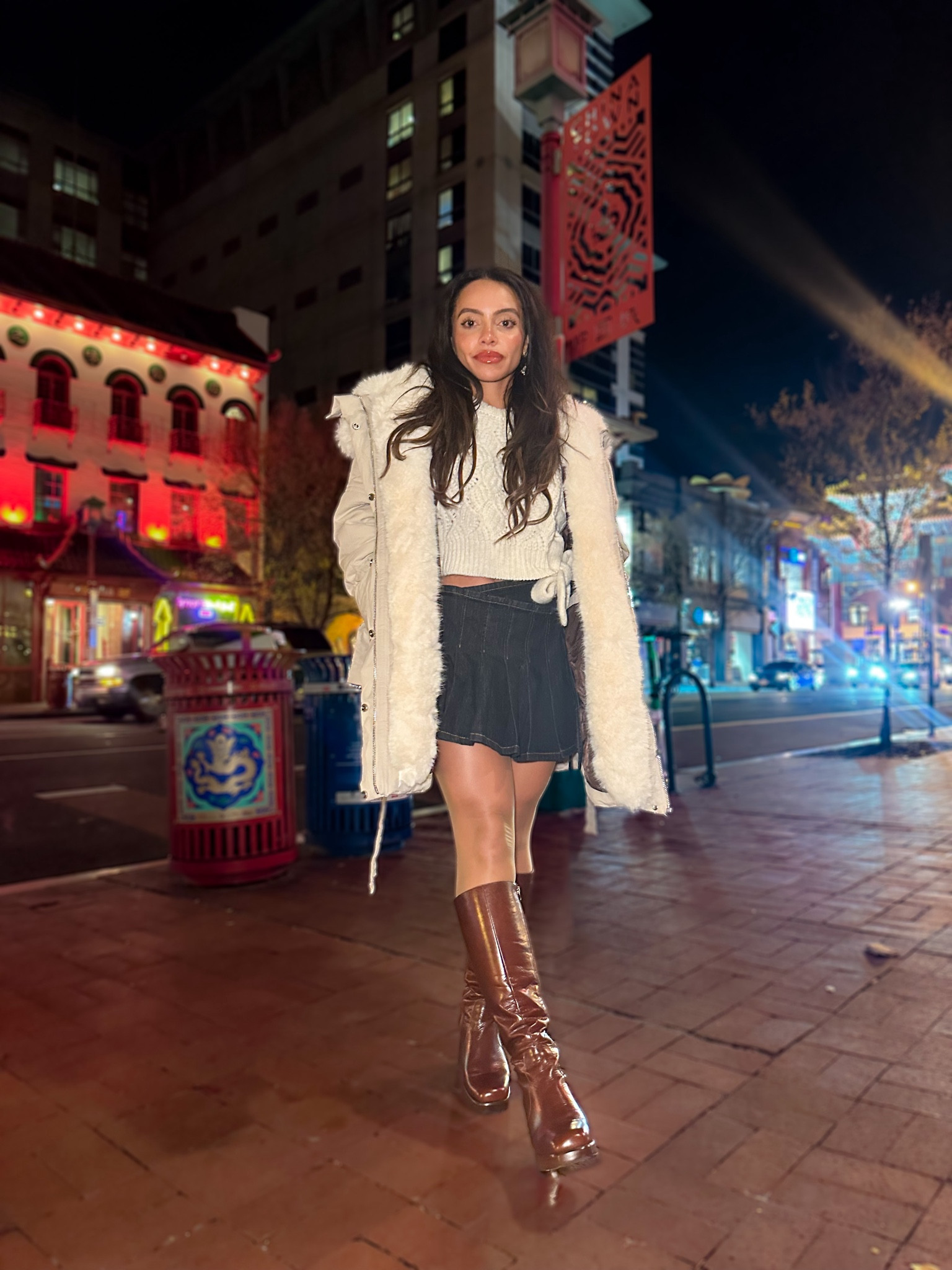 Winter style denim mini skirt with a warm fuzzy parka 

#LTKstyletip #LTKHoliday #LTKSeasonal