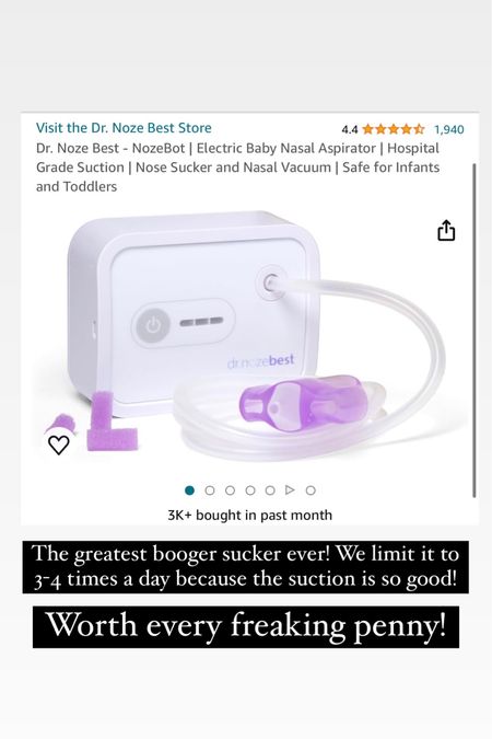Nozebot nasal aspiration from Amazon!!! The best purchase for babies who are sick! 

#LTKbump #LTKfamily #LTKbaby