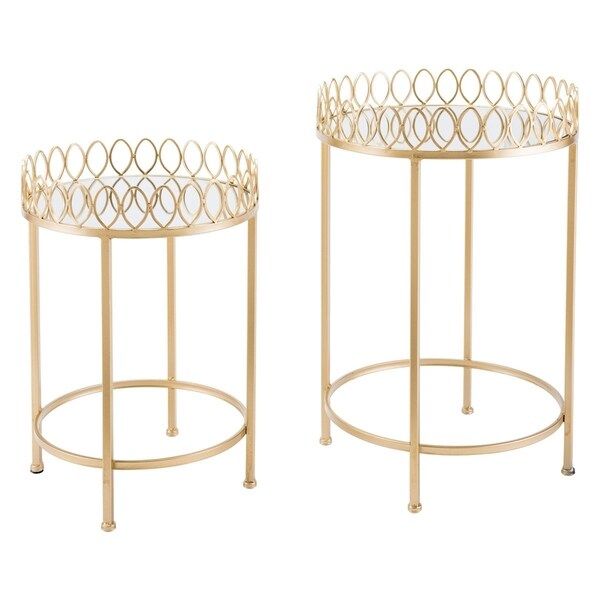 Set Of 2 Tray Tables Gold | Bed Bath & Beyond