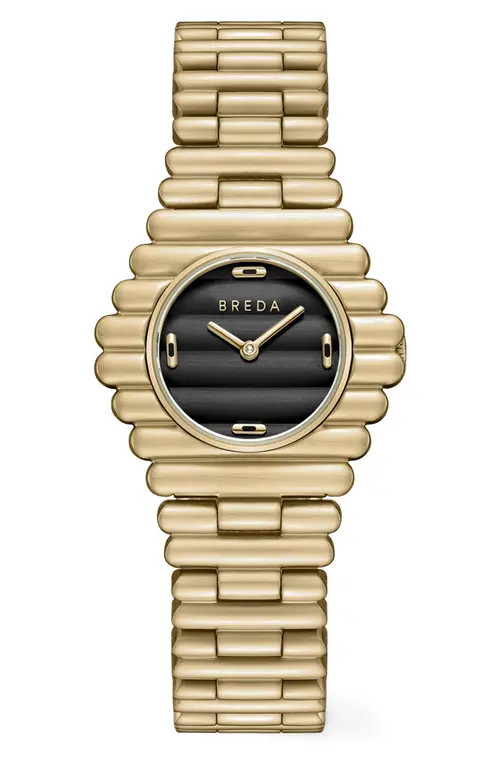 BREDA The Coda Midnight Black Bracelet Watch, 32mm in 18K Gold Plated at Nordstrom | Nordstrom