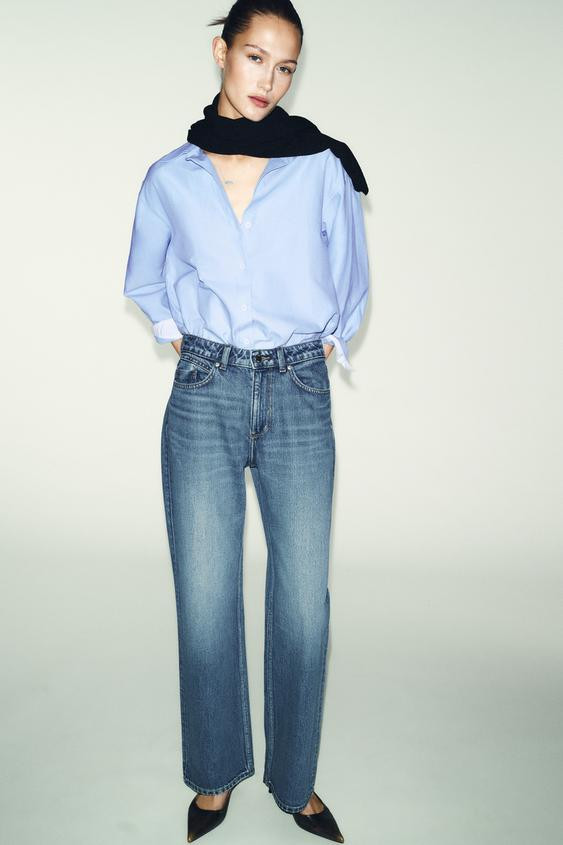 Z.03 STRAIGHT HIGH-WAIST LONG LENGTH JEANS | Zara US