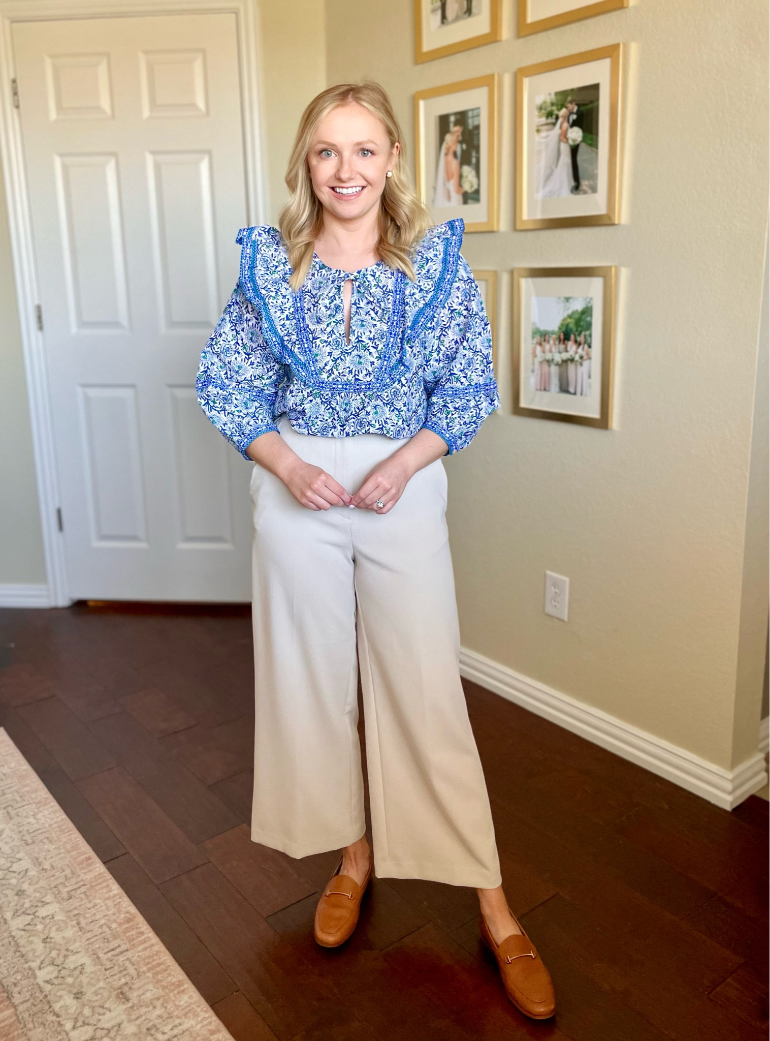 Wearing an XS in top and S in pants (Zara but linked similar!) | teacher outfit, workwear, business casual, spring outfit, spring top, work pants 

#LTKFind #LTKworkwear #LTKSeasonal