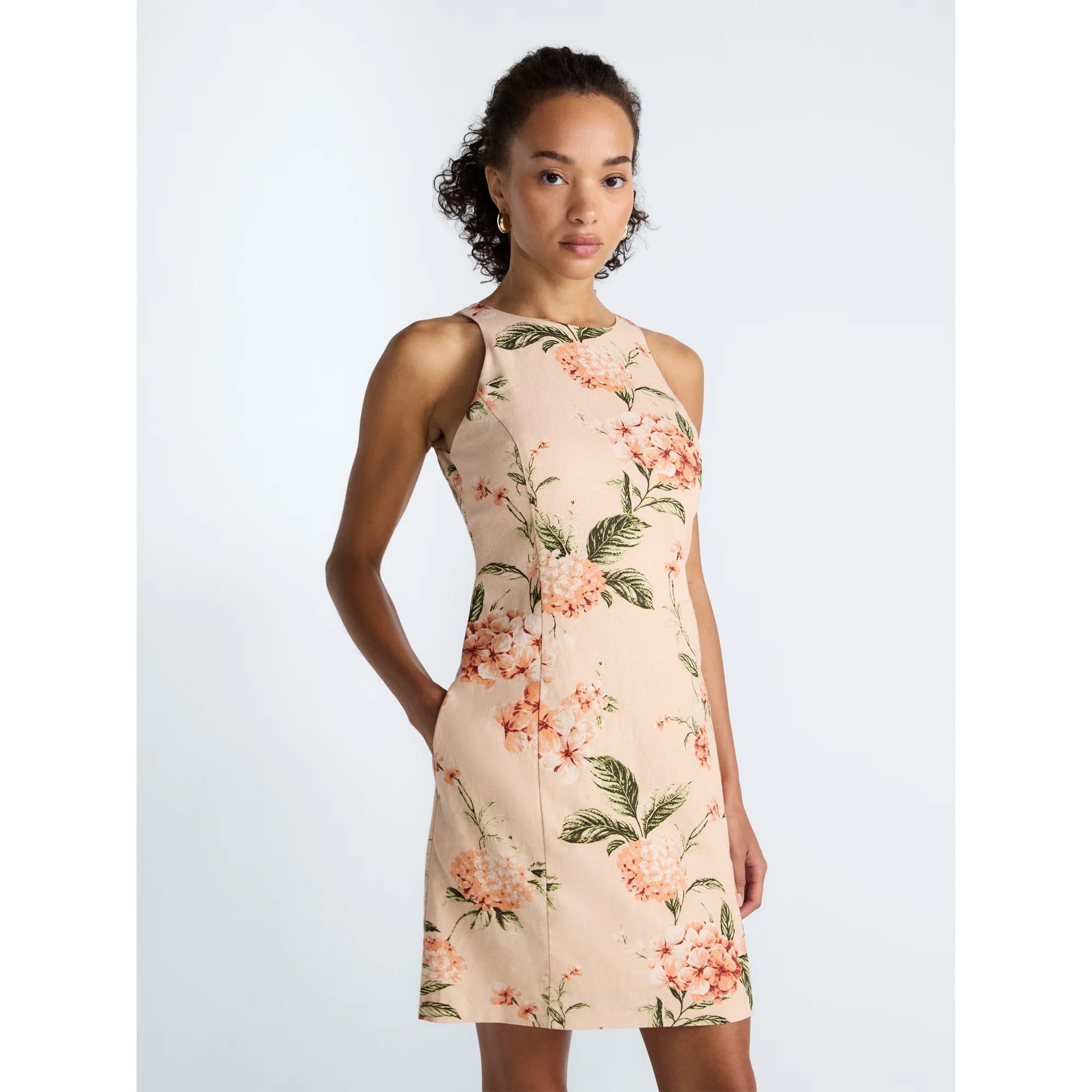 Scoop Women's and Women’s Plus Tie Back Mini Dress, Sizes 0-26W | Walmart (US)