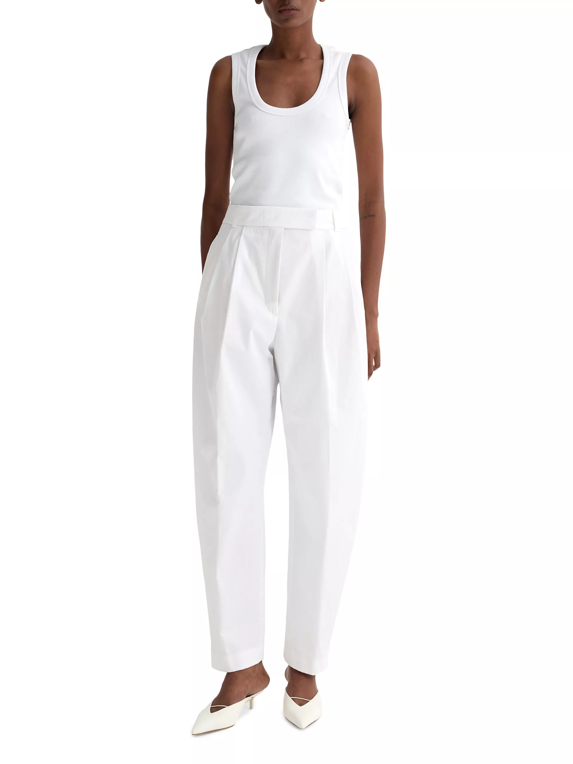 Pleated Cotton Barrel Trousers | Saks Fifth Avenue