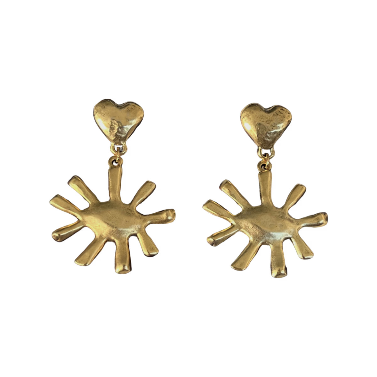 Blu Gold Eye & Heart Earrings | Wolf & Badger