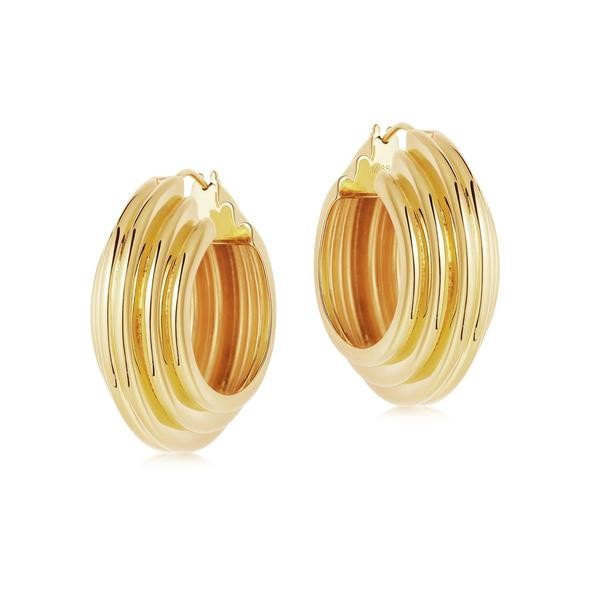 Lucy Williams Gold Large Chunky Ridge Hoops | Missoma