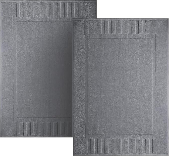 White Classic Luxury Bath Mat Floor Towel Set - Absorbent Cotton Hotel Spa Shower/Bathtub Mats [N... | Amazon (US)