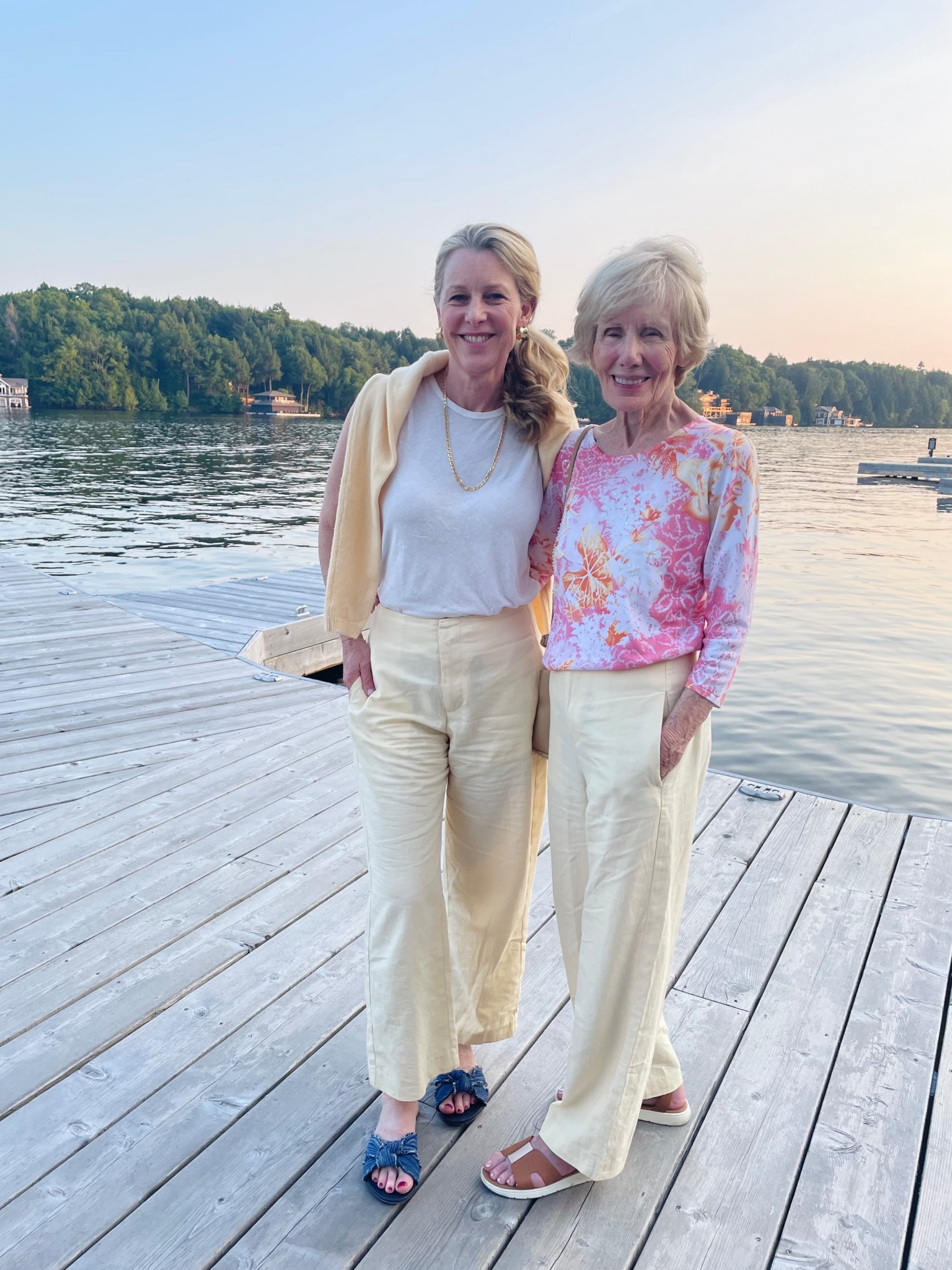 Butter yellow vacation outfits
Twinning with my mummy on vacation in 🇨🇦

She bought these breezy linen pants first first but I bought them on sale! 

So nice spending the week with my family on a beautiful lake in Ontario where I’m from. (I now live in Denver). 

Still loving butter yellow for summer. ☀️

Pants are TTS/generous. I am a 4/6 and there are a 4. 

#LTKOver40 #LTKSaleAlert #LTKTravel