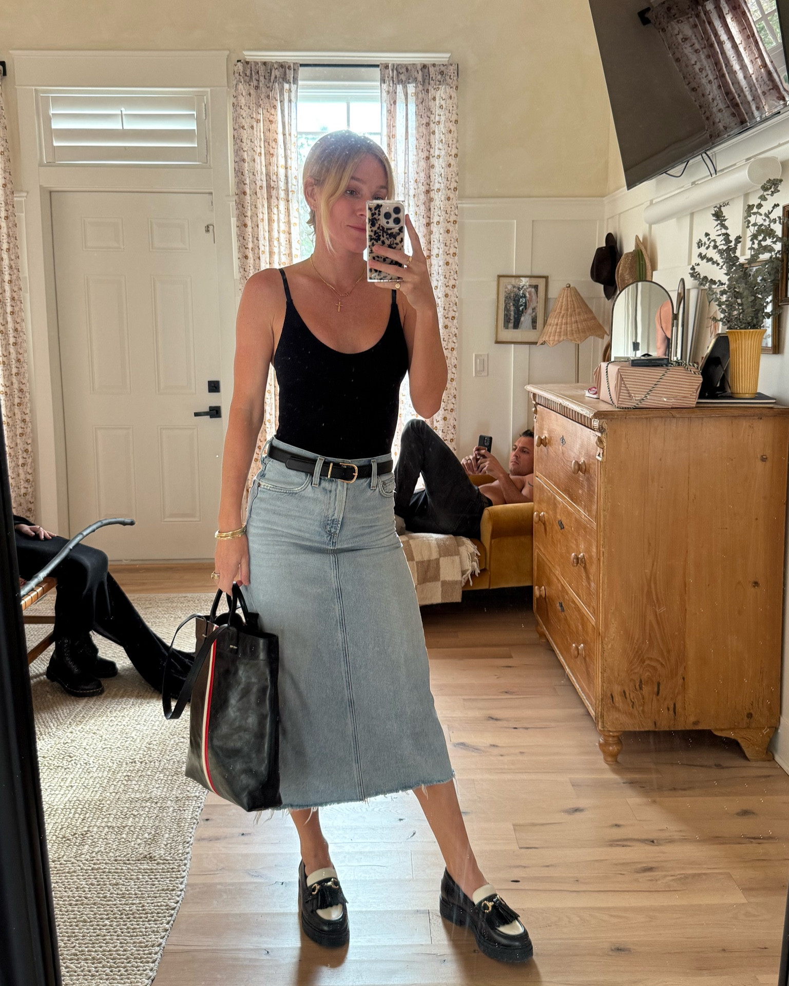 Date night look 👀 easiest free people body suit to style and I’m obsessed with sezane these loafers!! 

#LTKFindsUnder100 #LTKShoeCrush