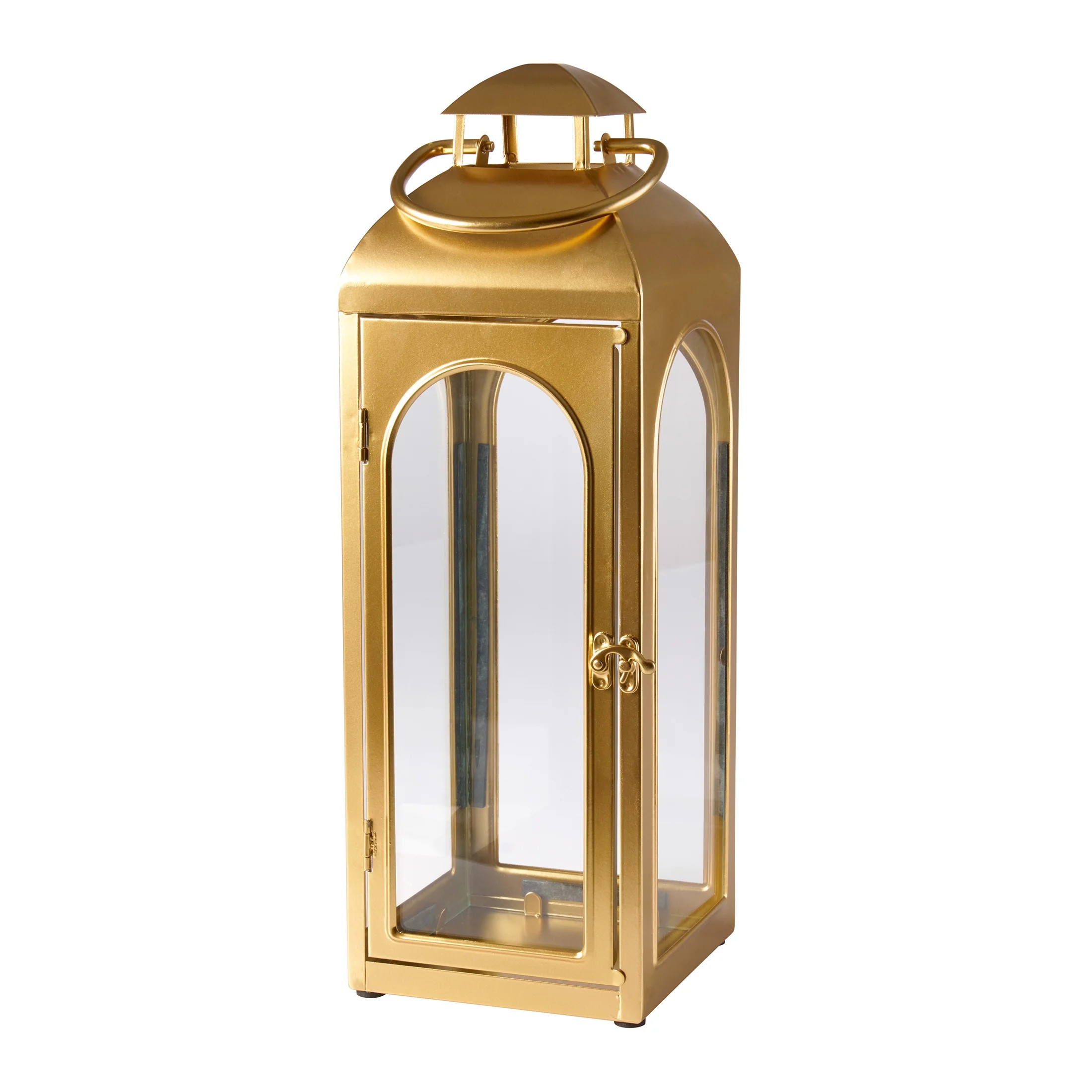 Better Homes & Gardens Gold Medium Metal Lantern Candle Holder | Walmart (US)