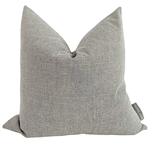 HACKNER HOME | Subtle Stripes | Gray Pillow Cover (Solid, 24" x 24") | Amazon (US)
