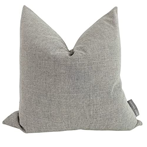 HACKNER HOME | Subtle Stripes | Gray Pillow Cover (Solid, 24" x 24") | Amazon (US)